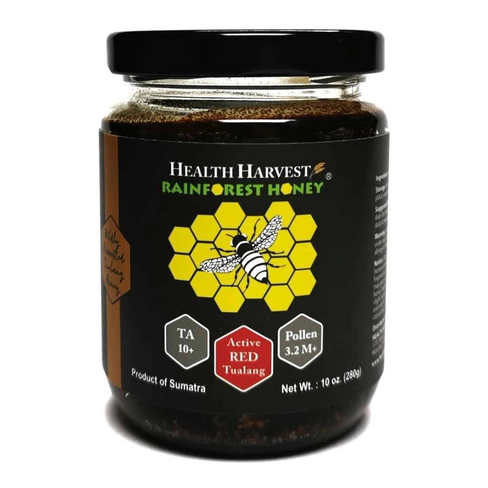 Health Harvest Tualang Red Honey 280g | Total Activity 10+ | Pollen Count 3.2M+ | Pollen Varieties 100+ | Moderate Choice for Adult & Teenage Maintenance | Multiple Awards-Winning