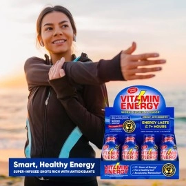 Vitamin Energy B12 11,000% Extra Strength Energy Shot Aa Pomegranate 48 Pack, 260mg Natural Caffeine, B12 & B6, Nootropic Focus, Vitality, Zero Sugar, Gluten-Free, Vegan, Kosher, 1.93 fl oz