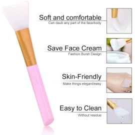 Akstore 3PCS Silicone Face Mask Brush,Mask Beauty Tool Soft Silicone Facial Mud Mask Applicator Brush Hairless Body Lotion And Body Butter Applicator Tools (White) White