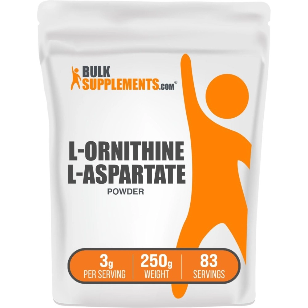BulkSupplements.com L-Ornithine L-Aspartate Powder - Amino Acids Supplement for Liver Health - Gluten Free, 3g (3000mg) per Serving, 83 Servings (250 Grams - 8.8 oz)