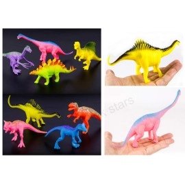 Pink stars Dinosaur Figures for Toddlers Kids Toys 7 inch Jumbo Figure Educational Mini Small Kimicare Animal Toy,Cake Decoration Dinosaur Girls Boys Gift Party Supplies