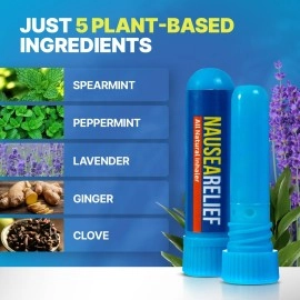 Basic Vigor Nausea Relief Inhaler 2 Pack - Motion Sickness, Chemo Queasiness, Morning Sickness, etc.