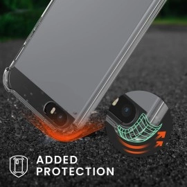 kwmobile Crossbody Case Compatible with Apple iPhone SE (1.Gen 2016) / iPhone 5 / iPhone 5S Case - Clear TPU Phone Cover w/Lanyard Cord Strap - Transparent/Black