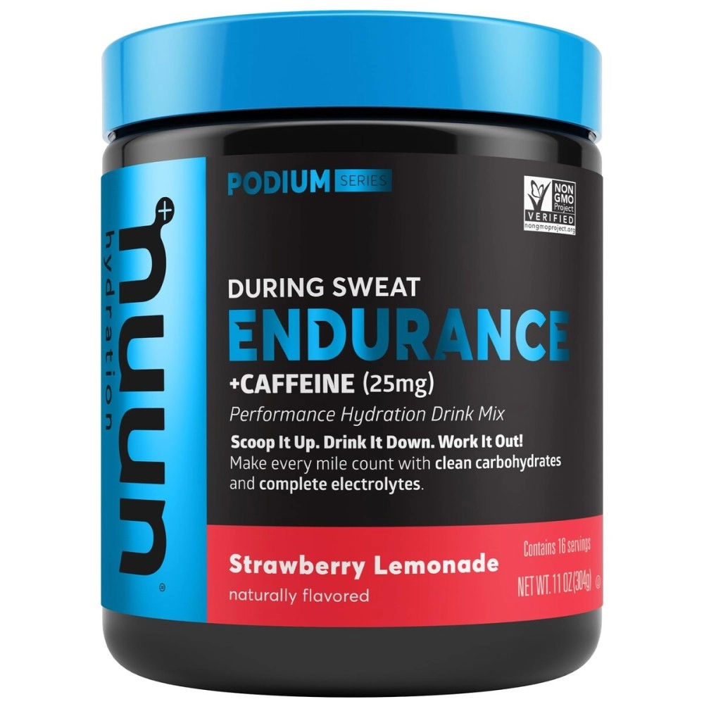 Nuun Endurance | Workout Support | Electrolytes & Carbohydrates (Strawberry Lemonade, 16 Servings - Canister)