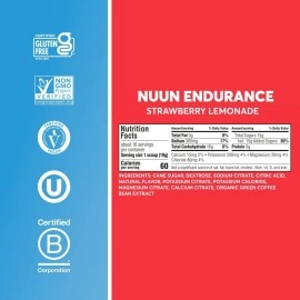 Nuun Endurance | Workout Support | Electrolytes & Carbohydrates (Strawberry Lemonade, 16 Servings - Canister)