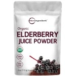 Micro Ingredients Organic European Black Elderberry Juice Powder, 4 Ounce, Cold Pressed, Flash Pasteurized for Safety, Supports Immune System, Energy and Vascular Health, No GMOs, Vegan Friendly
