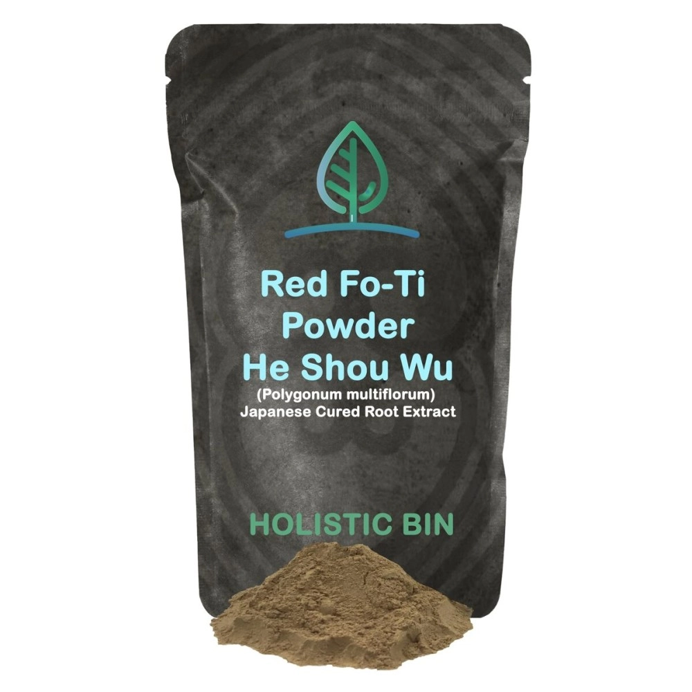 Holistic Bin Japanese He Shou Wu Fo Ti Powder Potent Fermented Herbal Extract for Vitality | Wild Harvested in Japan | Pure Fo Ti for Hair Health Support | Antioxidant and Anti Aging Properties