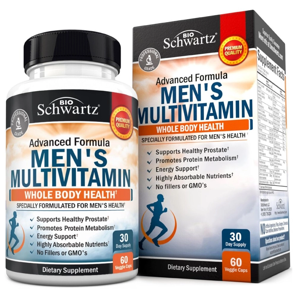 Men\'s Multivitamin with Vitamin C A B D3 E Zinc for Immune Support - Once Daily Supplement for Energy & Heart - Antioxidants & Digestive Enzymes for Absorption - Mental Clarity & Focus Support -60 Ct