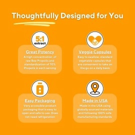 Vitapia Bee Propolis 1000mg - 120 Veggie Capsules - 60 Day Supply - Non-GMO and Vegan Friendly