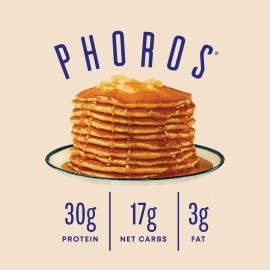 Phoros Nutrition Protein Pancake Mix & Protein Waffle Mix , 30g of Protein, Low Carb, High Protein, Keto-Friendly, Whey Protein, Whole Wheat Pancakes, Just Add Water (Cinnamon)