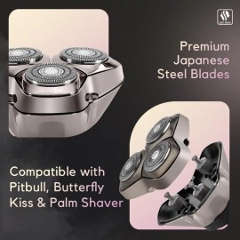 Skull Shaver Baron PRO 3 Head Replacement Blade Compatible with Pitbull, Palm and Butterfly Kiss Shavers