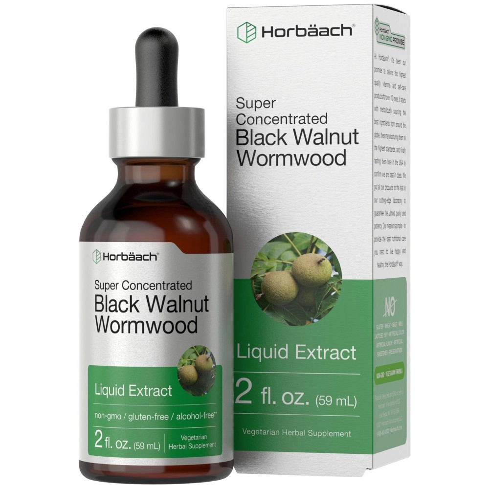 Horbach Black Walnut Wormwood Liquid Extract | 2 oz | Alcohol Free Tincture | Vegetarian, Non-GMO & Gluten Free | by
