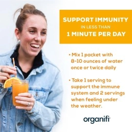 Organifi: Immunity - Organic Superfood Immunity Support - 14 Single Serve Packets - Help Nourish and Feed Cells - Natural Immune System Support - Vitamin C, D & Zinc