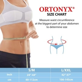 ORTONYX Ergonomic Umbilical Hernia Belt for Women and Men - Abdominal Support Binder with Compression Pad - Navel Ventral Epigastric Incisional and Belly Button Hernias Surgery Brace - OX353-S/M