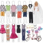 EUtenghao 29Pcs Doll Clothes And Accessories For Ken Doll And Barbie Doll Includes 12 Set Wear Clothes Jeans And Wedding Dresses Tandem Bike Glasses Dog Bag And Colorful Balloons For Ken Barbie Doll
