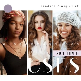 Dreamlover Wig Grip Band for Women, Velvet Wig Grip Headband, Black