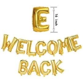 BLEBRDME Welcome Back Balloons Gold Welcome Back Banner Back to School Party Supplies with Flower Balloons Star Banners First Day of School Classroom, Wedding, House, Home Decor Decorations