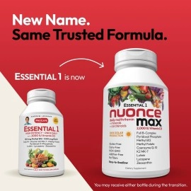 Andrew Lessman Essential-1 Multivitamin 2000 IU Vitamin D3 360 Small Capsules - 100 mcg Methyl B12. Lutein Lycopene Zeaxanthin. 24+ Nutrients. High Potency. No Additives. Ultra-Mild Only One Cap Daily