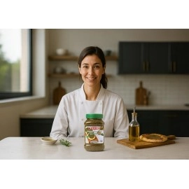 Tazah Zaatar 16oz Jordanian Zatar Spice Blend Thyme Mixture Green Za\'atar in Jar