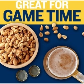 PLANTERS Dry Roasted Peanuts, Plant-Based Protein, Lightly Salted Party Snacks, Peanut Snack, 16 Oz Jar (Pack of 6)