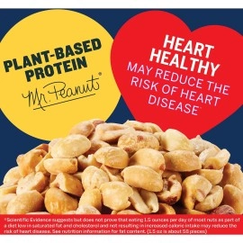 PLANTERS Dry Roasted Peanuts, Plant-Based Protein, Lightly Salted Party Snacks, Peanut Snack, 16 Oz Jar (Pack of 6)