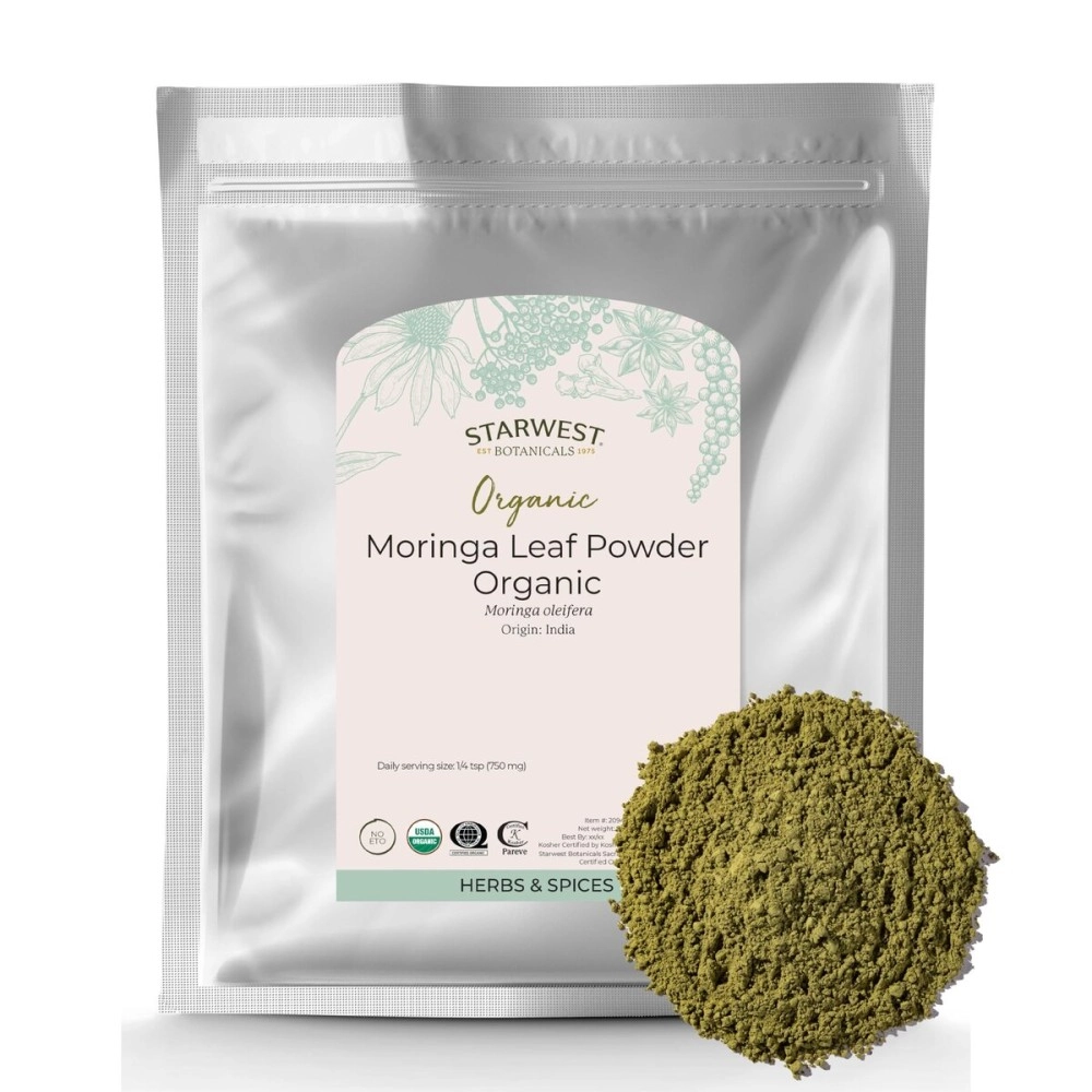 Starwest Botanicals Organic Moringa Leaf, Cut and Sift, 1 lb (453.6 g)