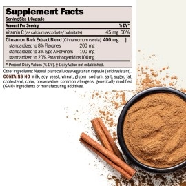 ANDREW LESSMAN Cinnamon 400mg - 120 Capsules - High Potency, Standardized Extract. No Additives. Small Easy to Swallow Capsules