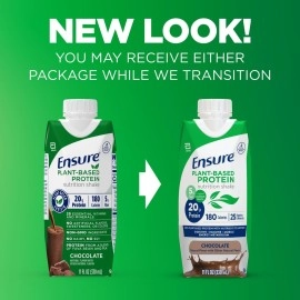 Ensure Plant-Based Vegan Protein Chocolate Nutrition Shake I Gluten-Free I Dairy-Free I Soy-Free Shake 12 Pack