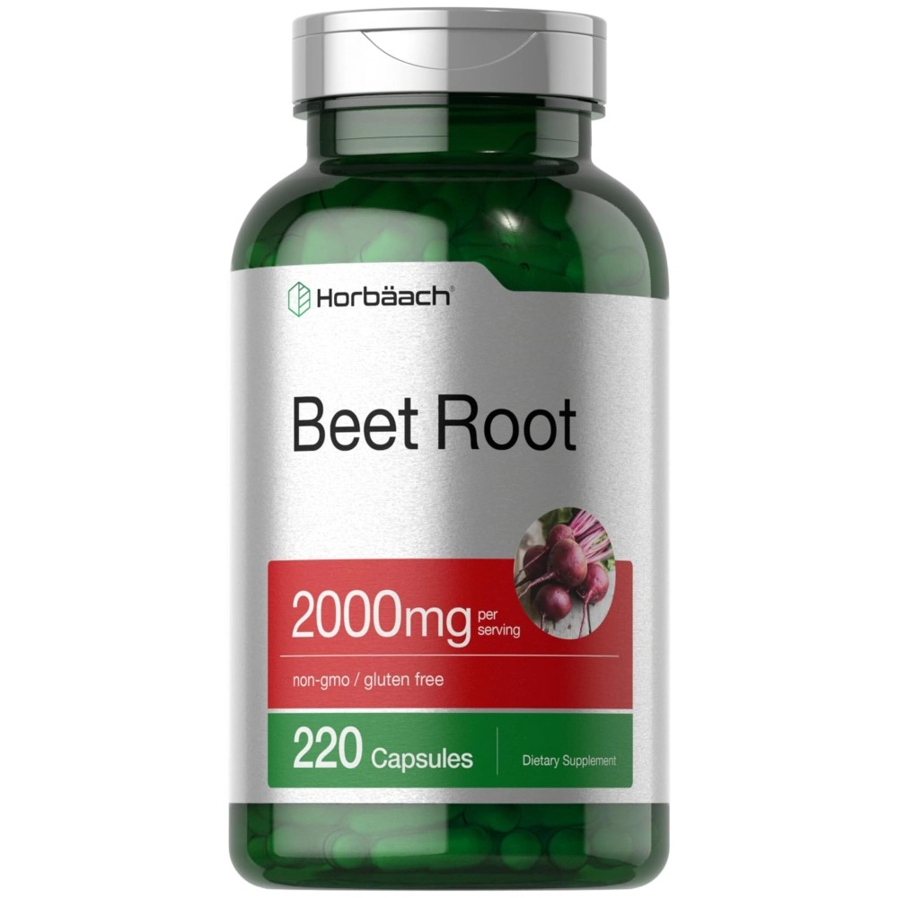 Horbach Beet Root Powder Capsules 1500mg 250 Pills Herbal Extract Gluten Free, Non-GMO Supplement by