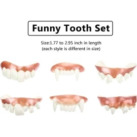 Boao 12 Pieces Fake Teeth Vampire Teeth Halloween Gnarly Fangs Ugly Prank Gag False Fangs Joke Bob Denture for Halloween Cosplay Party Favors Photos Props 12 Styles