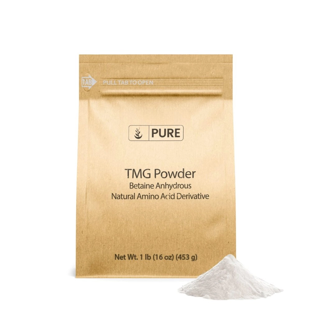 100% Pure Betaine Anhydrous Trimethylglycine (TMG) Powder, 1 lb, Vegan & Gluten-Free, Manage Homocysteine & Methyl Levels, Helps Energy & Mood, Unflavored, Made in USA, Eco-Friendly Packaging*