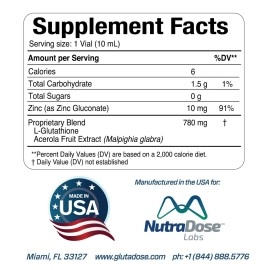 BioDose Pharma Glutathione, Vitamin C, Zinc GlutaDose Wellness for Oral Solution- 12000mg, 300ml