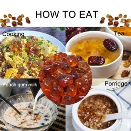 DABC OAK LAND DOL Natural Wild Peach Gum Edible Peach Blossom Tears Tao Jiao Peach resin   food additives free 3 LB