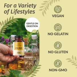 HERBAMAMA Uric Acid Support Capsules - Organic Herbal Food Supplement with Tart Cherry, Celery, Turmeric & Chanca Piedra - Body Cleanse & Joint Function Support - Vegan, Non-GMO - 1200mg, 100 Capsules