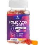 Folic Acid Gummies for Women, Essential Prenatal Vitamins for Mom & Baby, Prenatal Gummy Supplement, B9 Chewable Extra Strength Folate Supplement for Before, During, and After Pregnancy - 60 Gummies