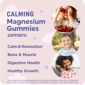 MAV NUTRITION Magnesium Calming Gummies for Kids | Relaxing Support Gummies | Promotes Muscle Health | Chamomile & Lemon Balm Herbal Blend | 60 Non-GMO Gummies