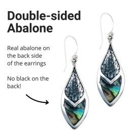 Shop LC Delivering Joy Boho Handmade Abalone Shell 925 Sterling Silver Dangle Drop Earrings Fashion Beach Vintage Jewelry Unique Gifts for Women Costume Jewelry for Women Birthday Gifts