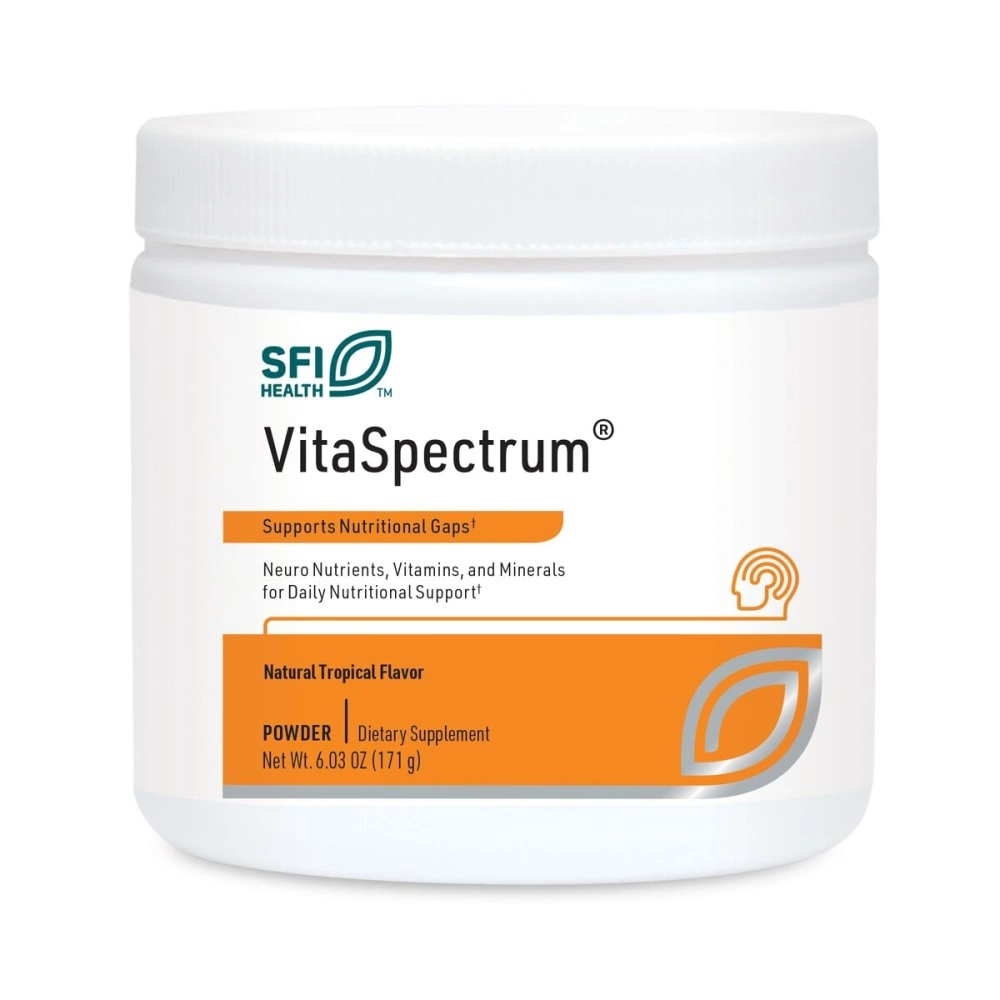 Klaire Labs SFI Health VitaSpectrum Powder - Children\'s Multivitamin/Mineral with 23 Essential Nutrients, Tropical Flavor for Kids, No Copper, Iron, Gluten or Casein (171 G / 30 Servings)