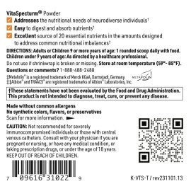 Klaire Labs SFI Health VitaSpectrum Powder - Children\'s Multivitamin/Mineral with 23 Essential Nutrients, Tropical Flavor for Kids, No Copper, Iron, Gluten or Casein (171 G / 30 Servings)