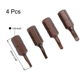 uxcell Triangular Bits Set 4-in-1 1/4 Inch Hex Shank Magnetic TA18/20/23/27 Screwdriver Set 25mm Length S2 Screw Driver Bit