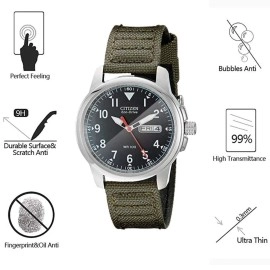 AKWOX (Pack of 4) Tempered Glass Screen Protector for Citizen BM8180-03E, [0.3mm 2.5D High Definition 9H] Premium Clear Screen Protector for Citizen BM8180-03E