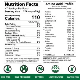 AGN Roots Grassfed Whey Protein | Certified Brand List ASPCA | Certified Entire Life On Pasture Grass Fed | Unflavored | Informed Choice & Sport | Sustainably Farmed | Certified by A Greener World