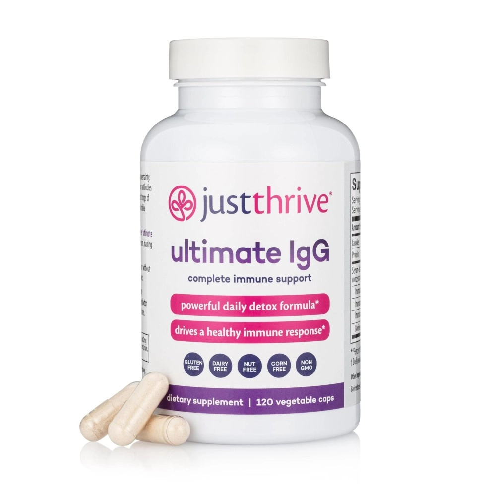 Just Thrive - Ultimate IgG - Complete Immune Support Supplement - Detox Formula, 120 Vegetable Capsules