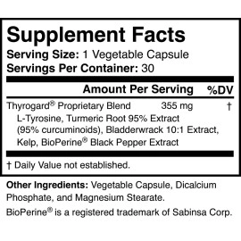 Thyrogard - Natural Thyroid Support Supplement - Non-GMO, Vegan, Gluten-Free