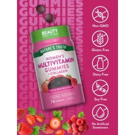 Nature\'s Truth Womens Multivitamin Gummies Plus Collagen | 70 Count | Non-GMO & Gluten Free | By