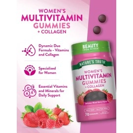 Nature\'s Truth Womens Multivitamin Gummies Plus Collagen | 70 Count | Non-GMO & Gluten Free | By
