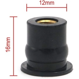 Alpha Rider 10PCS Rubber Well Nut for Windscreen & Fairing Universal M6 6mm1/2 Wellnuts For Universal Motorcycle