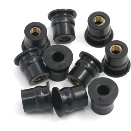 Alpha Rider 10PCS Rubber Well Nut for Windscreen & Fairing Universal M6 6mm1/2 Wellnuts For Universal Motorcycle