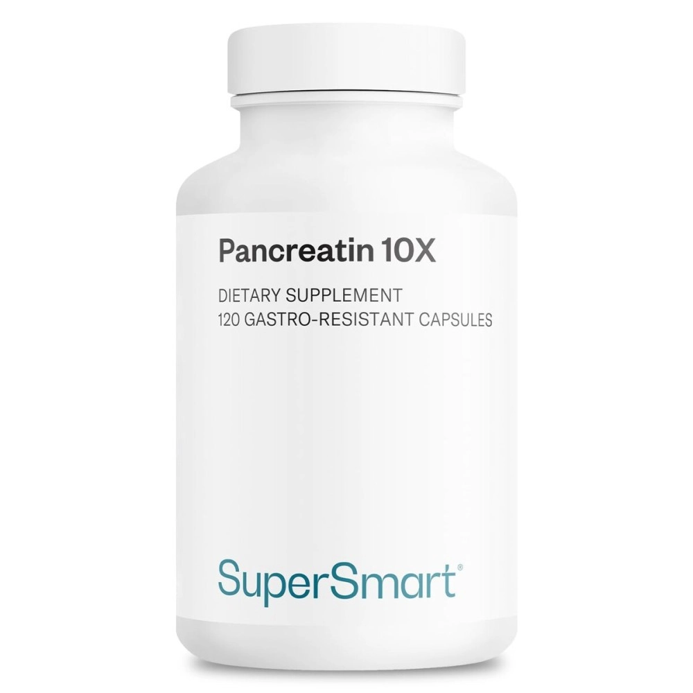 Supersmart - Pancreatin Supplement - Contain Synergistic Digestive Enzimes - Fully Supports Digestion and Improves The Body\'s Absorption of Nutrients | Non-GMO & Gluten Free - 120 DR Capsules