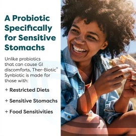 Klaire Labs SFI Health Ther-Biotic Synbiotic Prebiotics & Probiotics for Women & Men - Daily Probiotic with Low FODMAP Prebiotic - Gut, Immune, Respiratory & Digestive Health Support (30 Capsules)